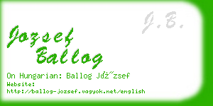 jozsef ballog business card